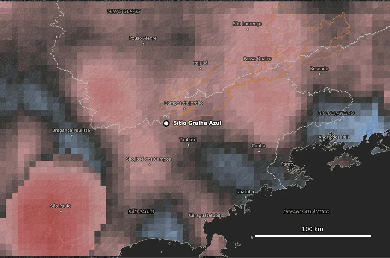 Mapa de anomalia de chuva de set/2025 – ago/2026 em porcentagem do normal
